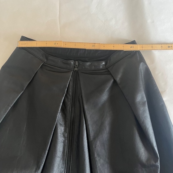 Tibi Leather Full Pleated Zip A-line Black Cocktail Skirt - Picture 12 of 15